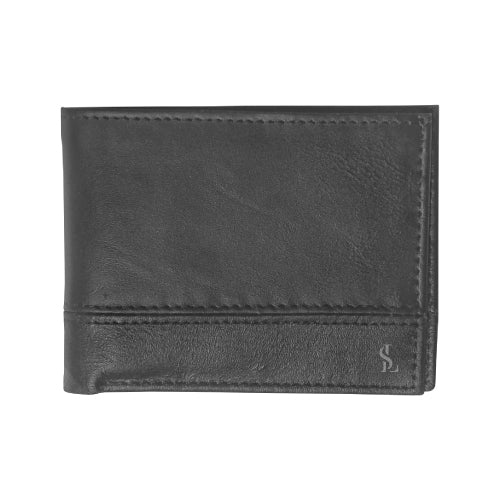 Black Stitch Wallet – Genuine Leather Bifold