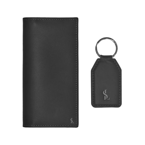 Classic Men’s Leather Wallet & Keychain – Stylish & Functional Set