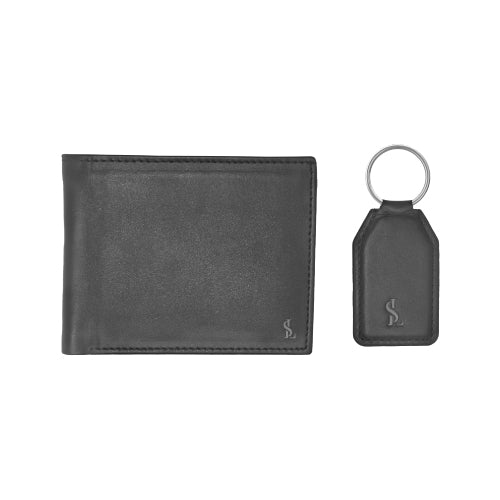 Combo Pop genuine leather wallet & keychain gift set – perfect for him