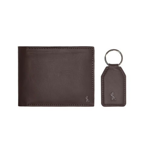 Combo Pop genuine leather wallet & keychain gift set – perfect for him