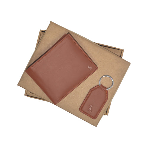 Combo Pop genuine leather wallet & keychain gift set – perfect for him