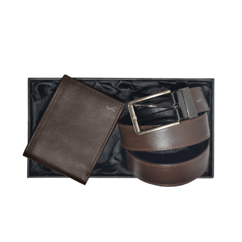 Premium Leather Wallet & Belt Gift Set for Men