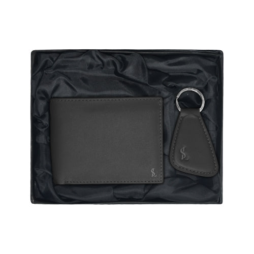 Men’s Leather Wallet & Keychain Combo – Gift Box