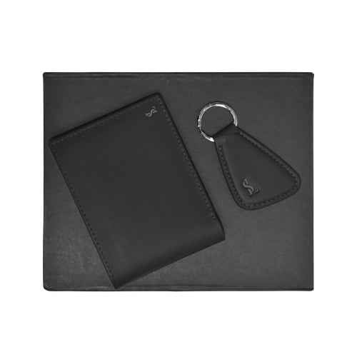 Premium Duo – Leather Wallet & Keychain Set for Men | Stylish Gift Combo