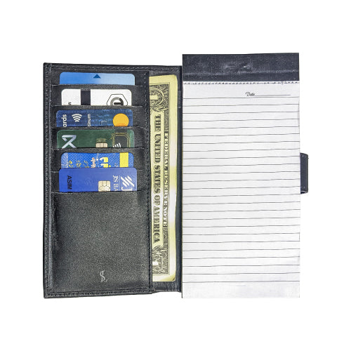 Premium Leather Mobile Wallet Organizer with Writing Pad – Multi-Function Executive Design