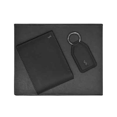 Premium Leather Wallet & Keychain Gift Set