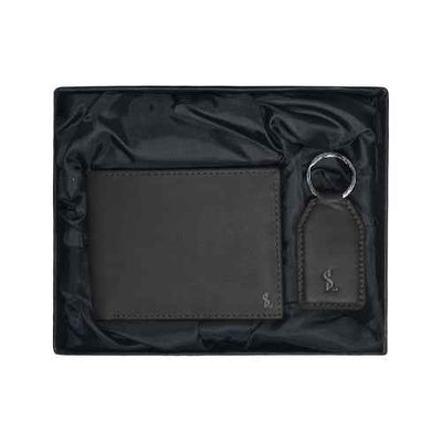 Premium Leather Wallet & Keychain Gift Set