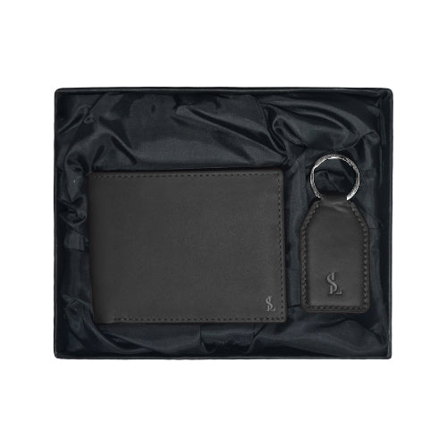 Premium Leather Wallet & Keychain Gift Set – Available in Black, Tan and Brown | Elegant Gift for Men