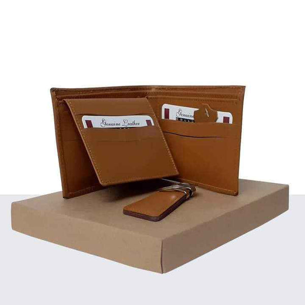 Men's Wallet Gift Box with Keychain for Him