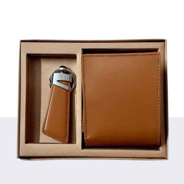 Men's Wallet Gift Box with Keychain for Him