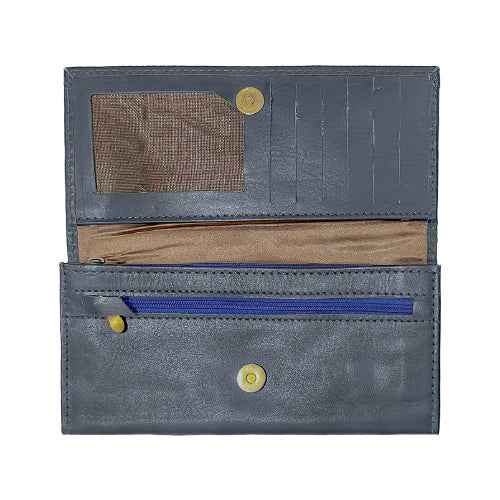 Amaris blue clutch wallet for women – stylish and vibrant accessory