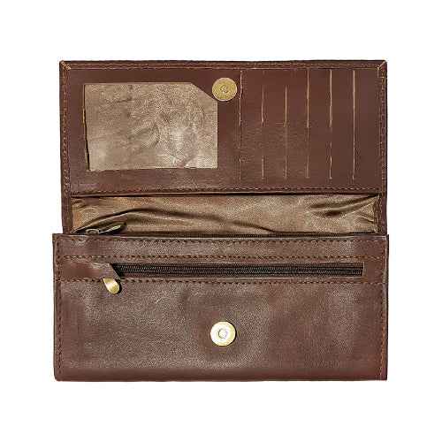 Dark brown Amaris clutch wallet – elegant and timeless design for women