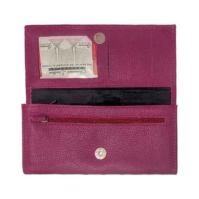 Amaris purple ladies wallet – trendy and colorful clutch with snap closure