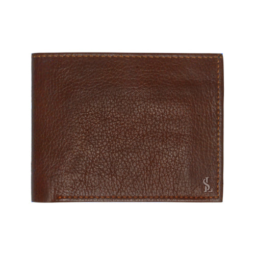 Pocky Brown Genuine Leather Bi-Fold Wallet for Men