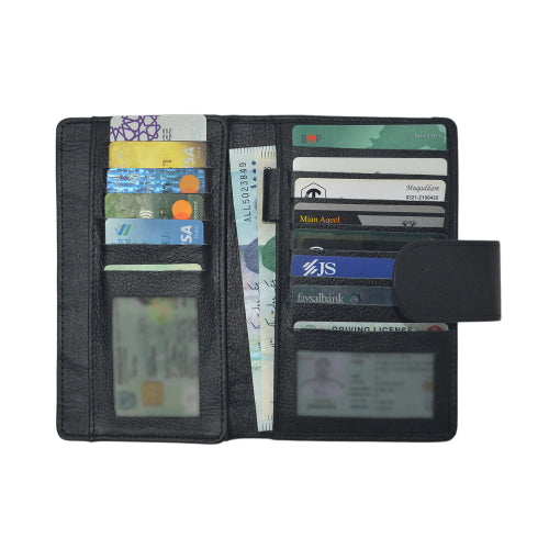 Premium Leather Mobile Wallet Organizer with Writing Pad – Multi-Function Executive Design