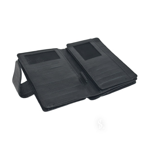 Premium Leather Mobile Wallet Organizer with Writing Pad – Multi-Function Executive Design