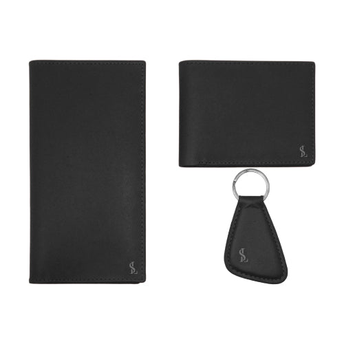 Men’s Premium Leather Wallet & Keychain Gift Set
