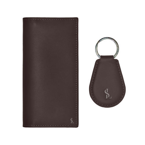 Premium Leather Long Wallet & Keychain for Men – Elegant & Durable