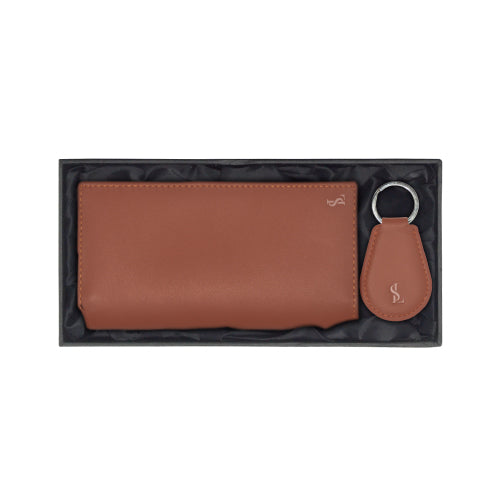 Premium Leather Long Wallet & Keychain for Men – Elegant & Durable