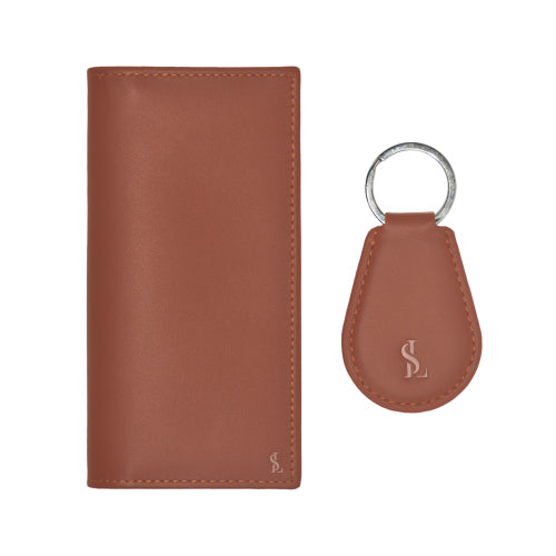 Premium Leather Long Wallet & Keychain for Men – Elegant & Durable