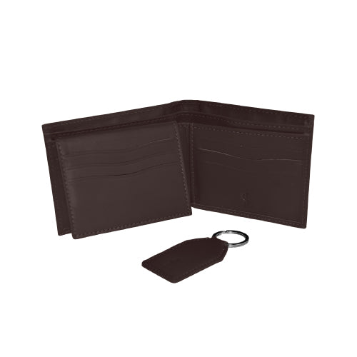 Combo Pop genuine leather wallet & keychain gift set – perfect for him