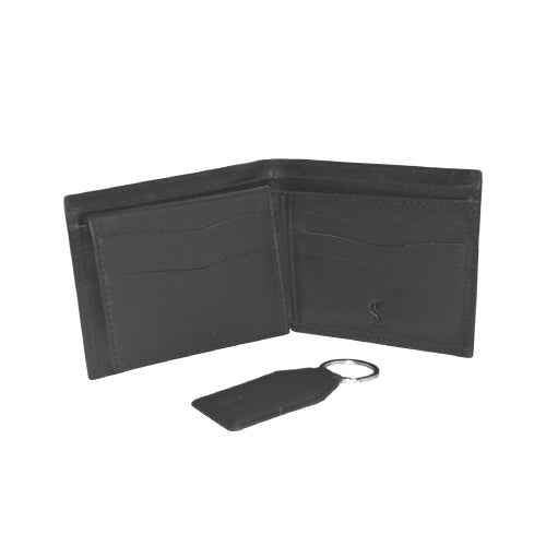 Matching black leather keychain from Combo Pop set – compact and durable